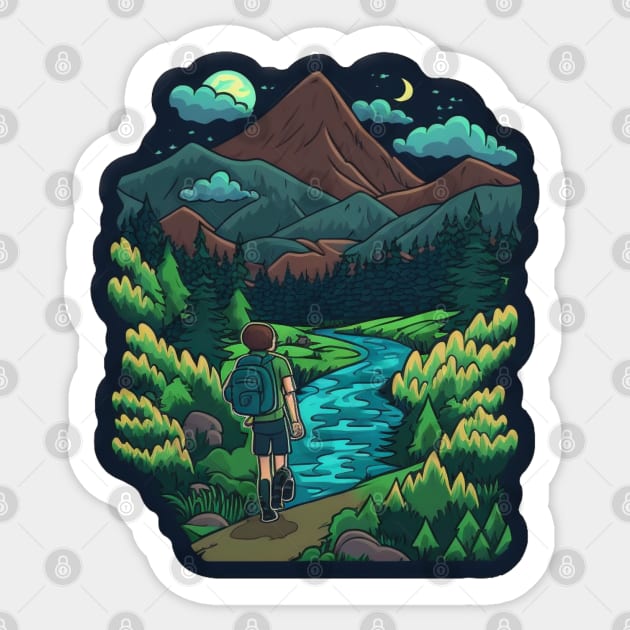 Beautiful Hiker Motif - Buy and Plant a Tree Sticker by Greenbubble